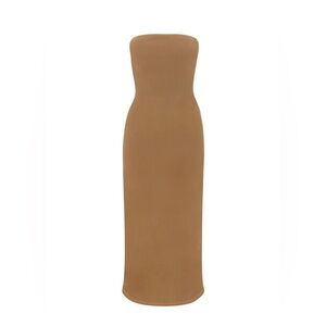 NWT Anemos STRAPLESS TIE BACK DRESS IN STRETCH CUPRO sandstone size M
